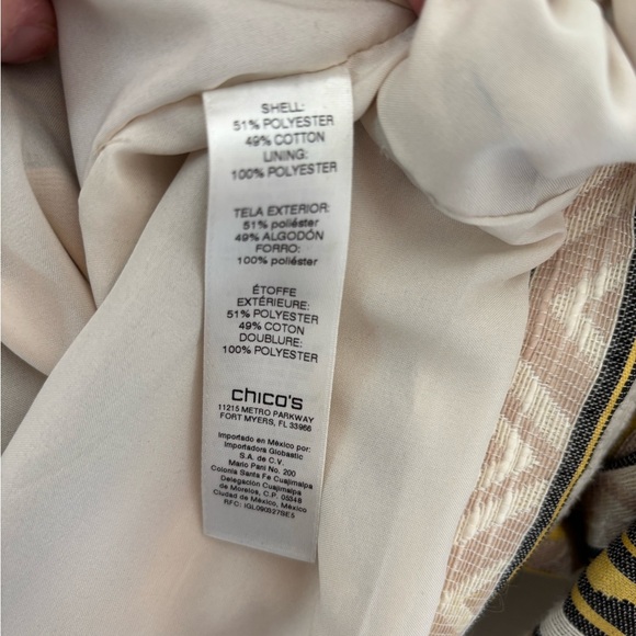 NWT Chico's Geometric Yellow and Gray Blazer - Picture 6 of 6